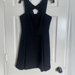 Black BCBG triangle cutout cocktail A line dress